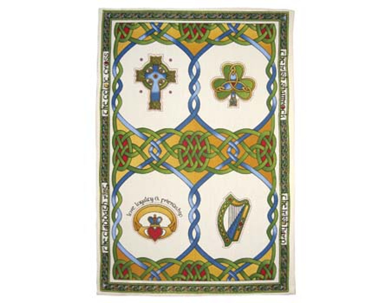 100% Cotton Emblems of Ireland Tea Towel
