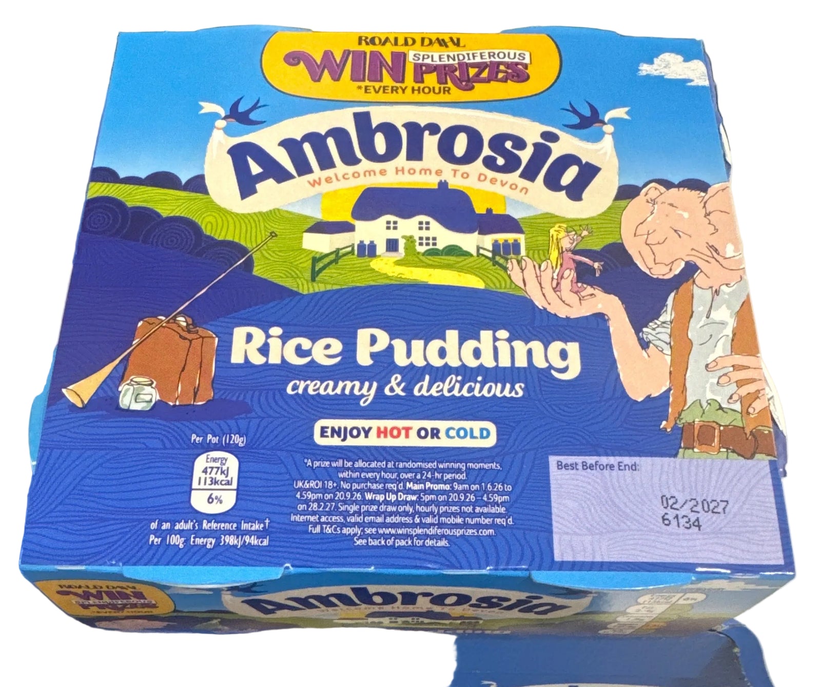 AMBROSIA CREAMED RICE PUDDING Pots 4 pack