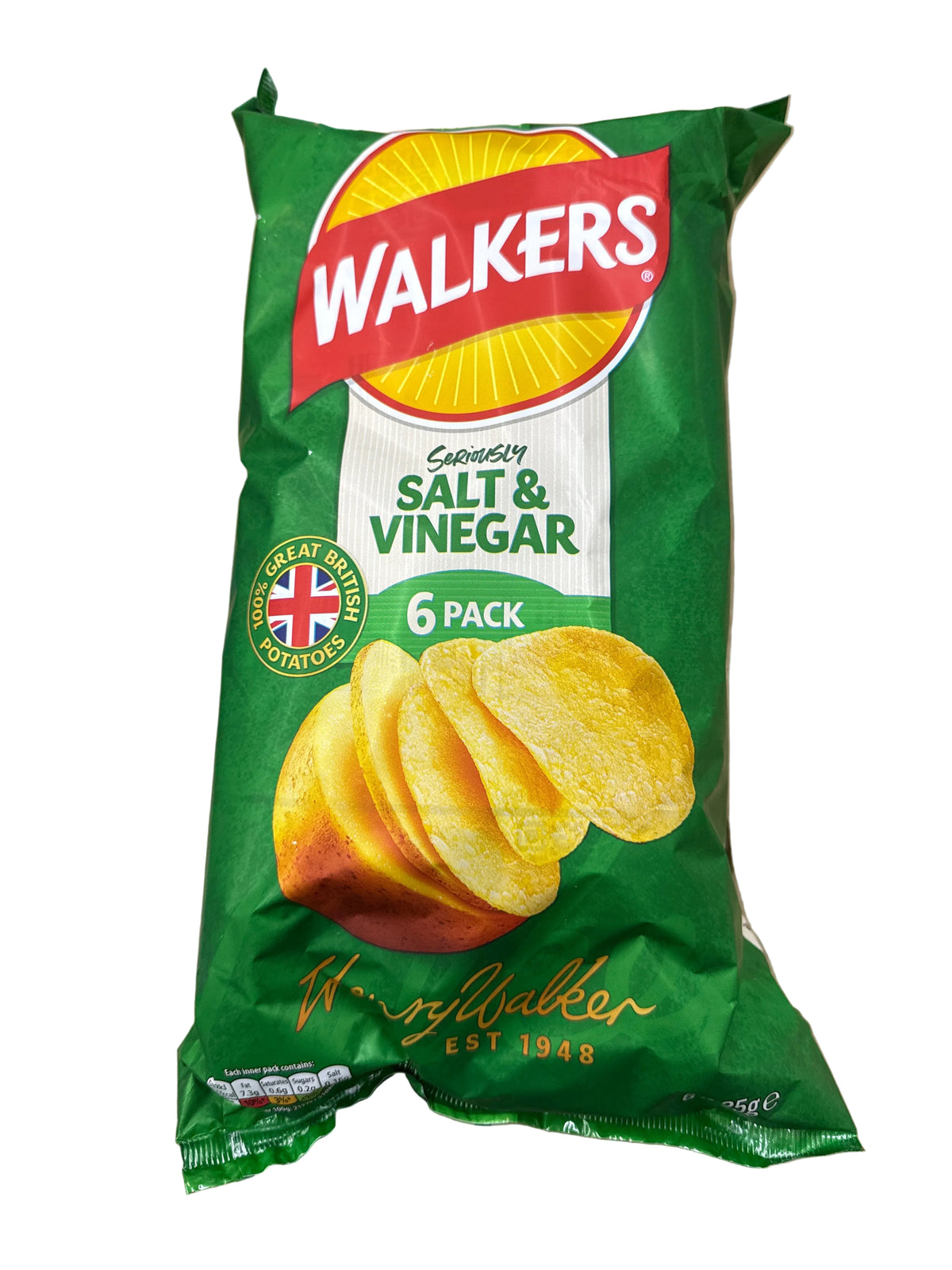 Walkers Salt and Vinegar Crisps 6pack