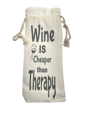 Wine Bag - White Canvas