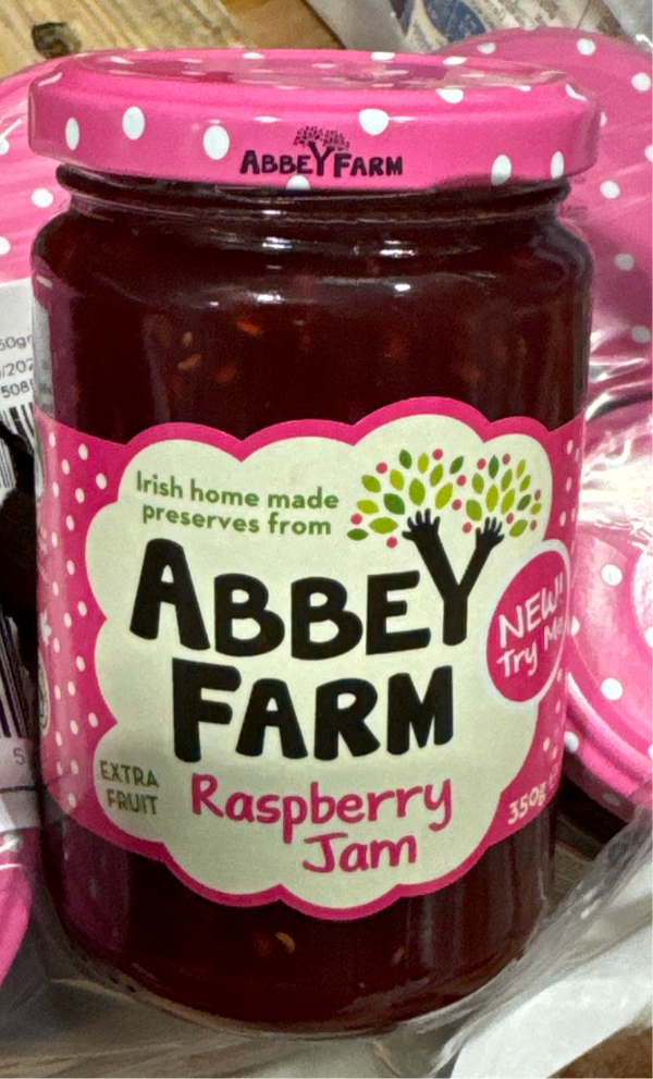 Abbey Farm Raspberry Jam 340g - Little taste of home