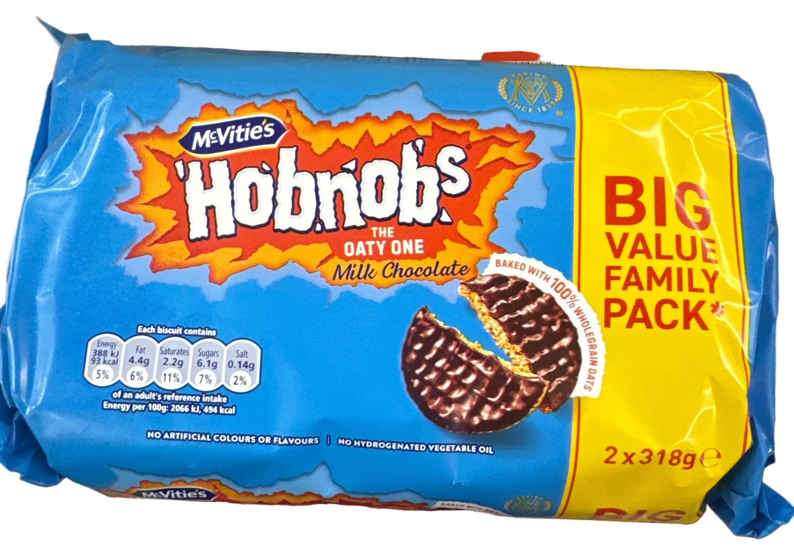 MCVITIE'S MILK CHOCOLATE HOBNOBS twin pack