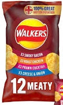 Walkers Meaty Variety Pack Crisps 12 pack