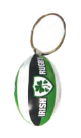 Black & Green Rugby Ball Keyrings