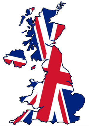 British Flag with Map T-Shirt Design