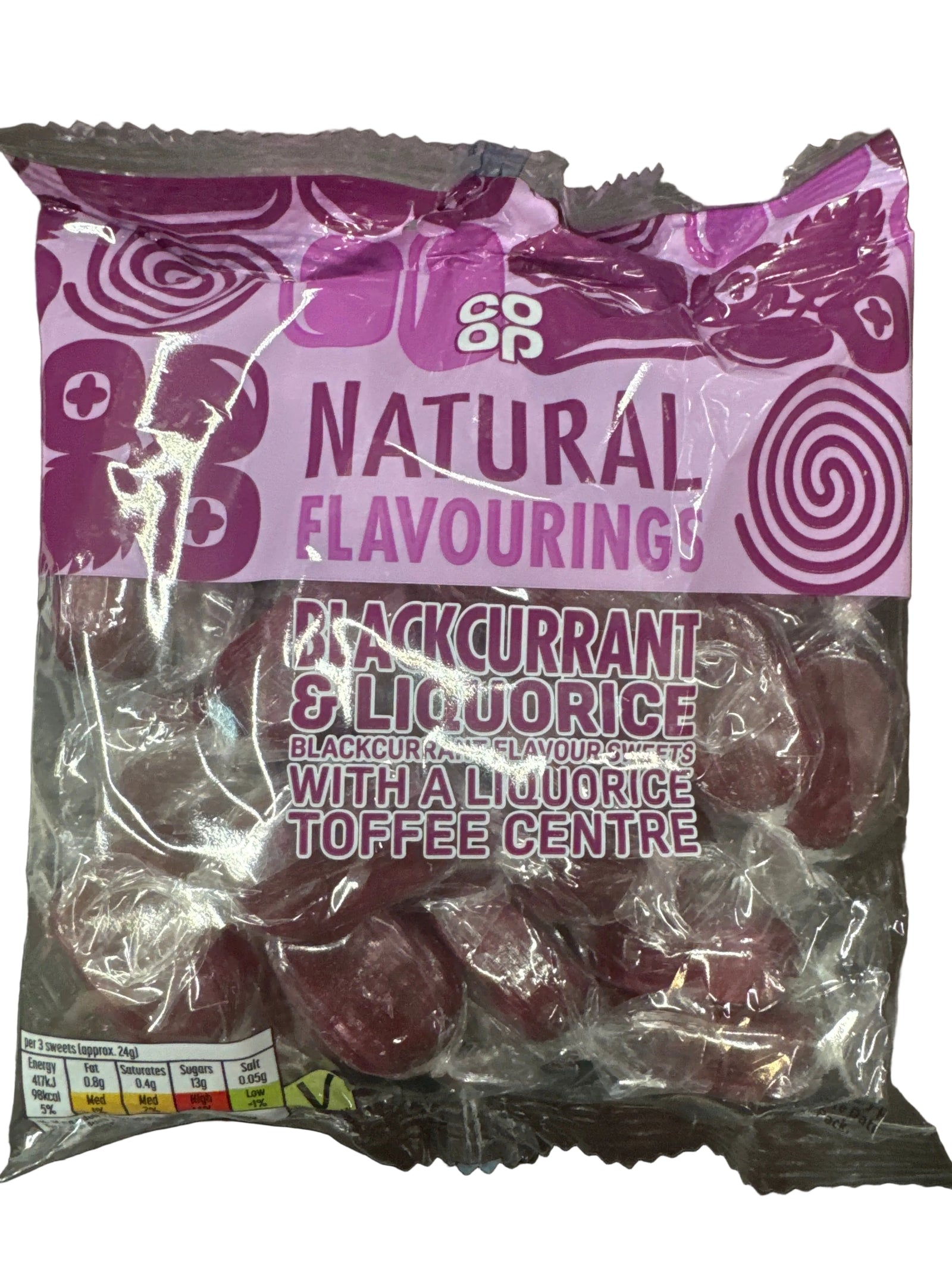 Coop Blackcurrant & Liquorice with Toffee Centre 175g