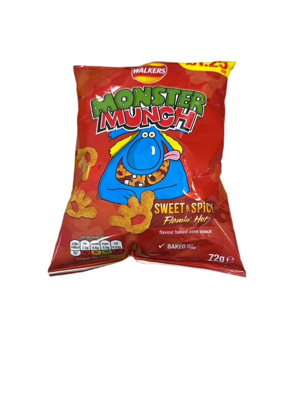 Walkers Monster Munch Flamin' Hot- 72g sweet n spicy - Little taste of home