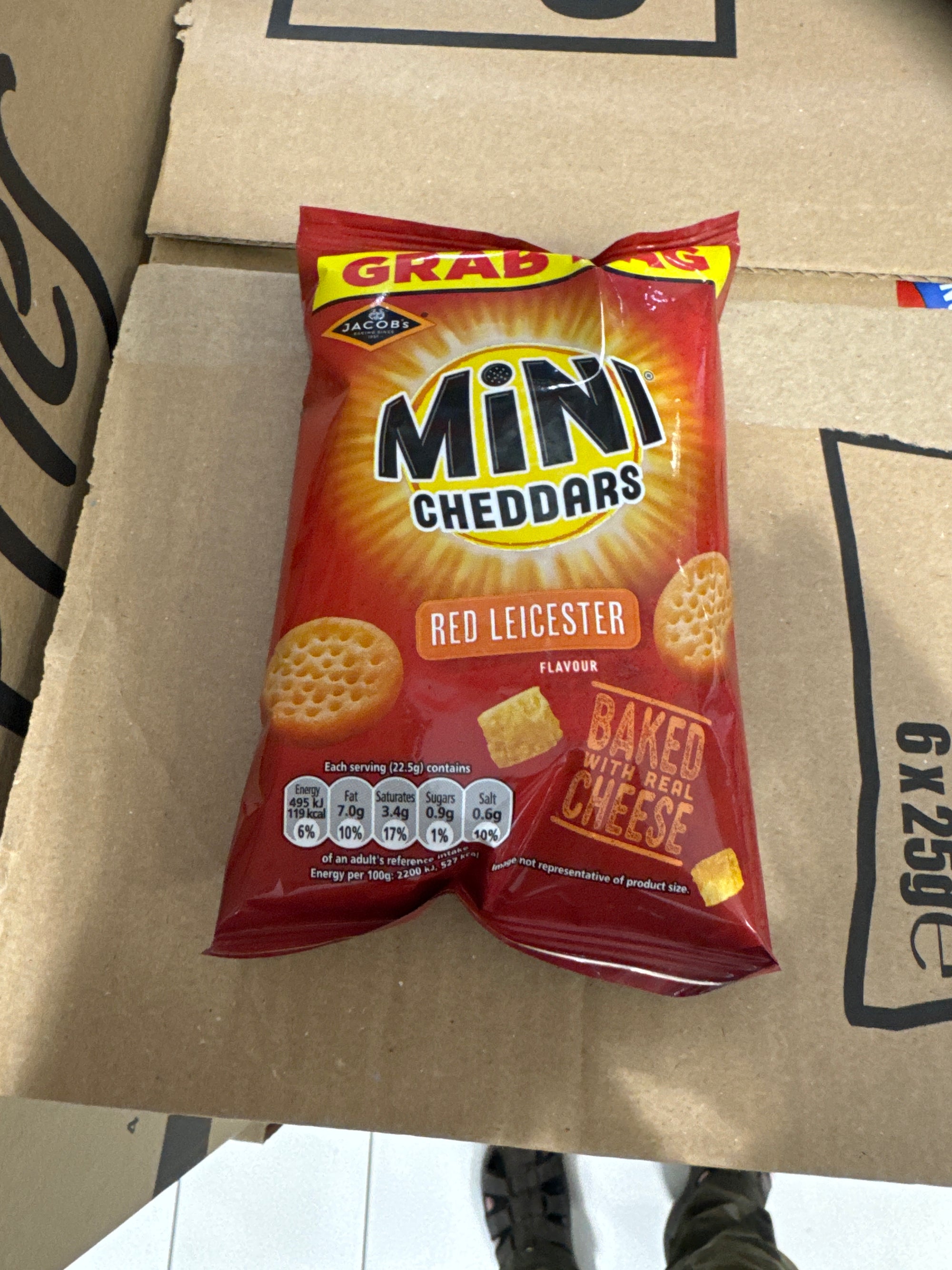 Jacbos Mini Cheddars Red Leicester 45g