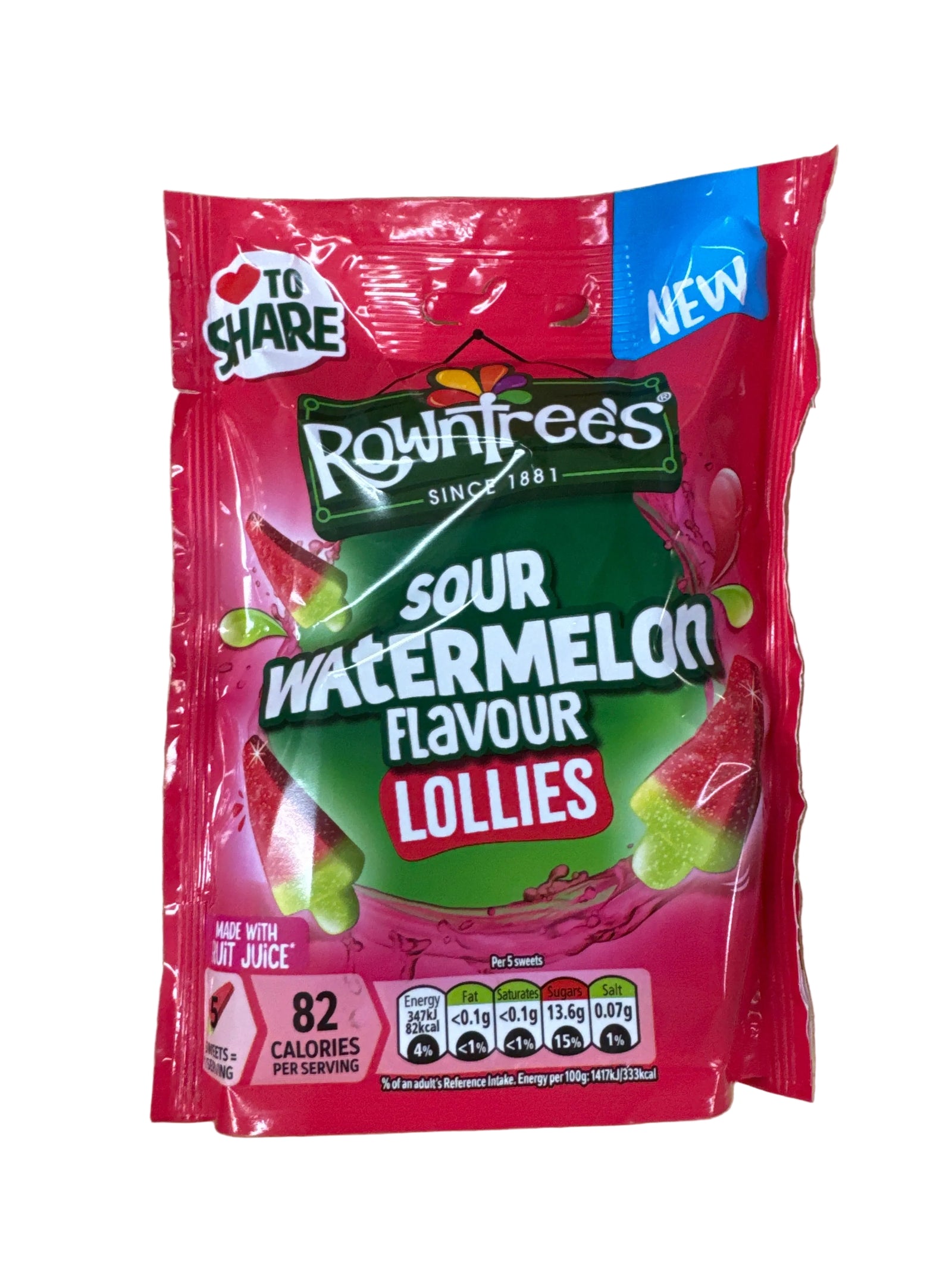 Rowntrees Sour Watermelon lollies 130g