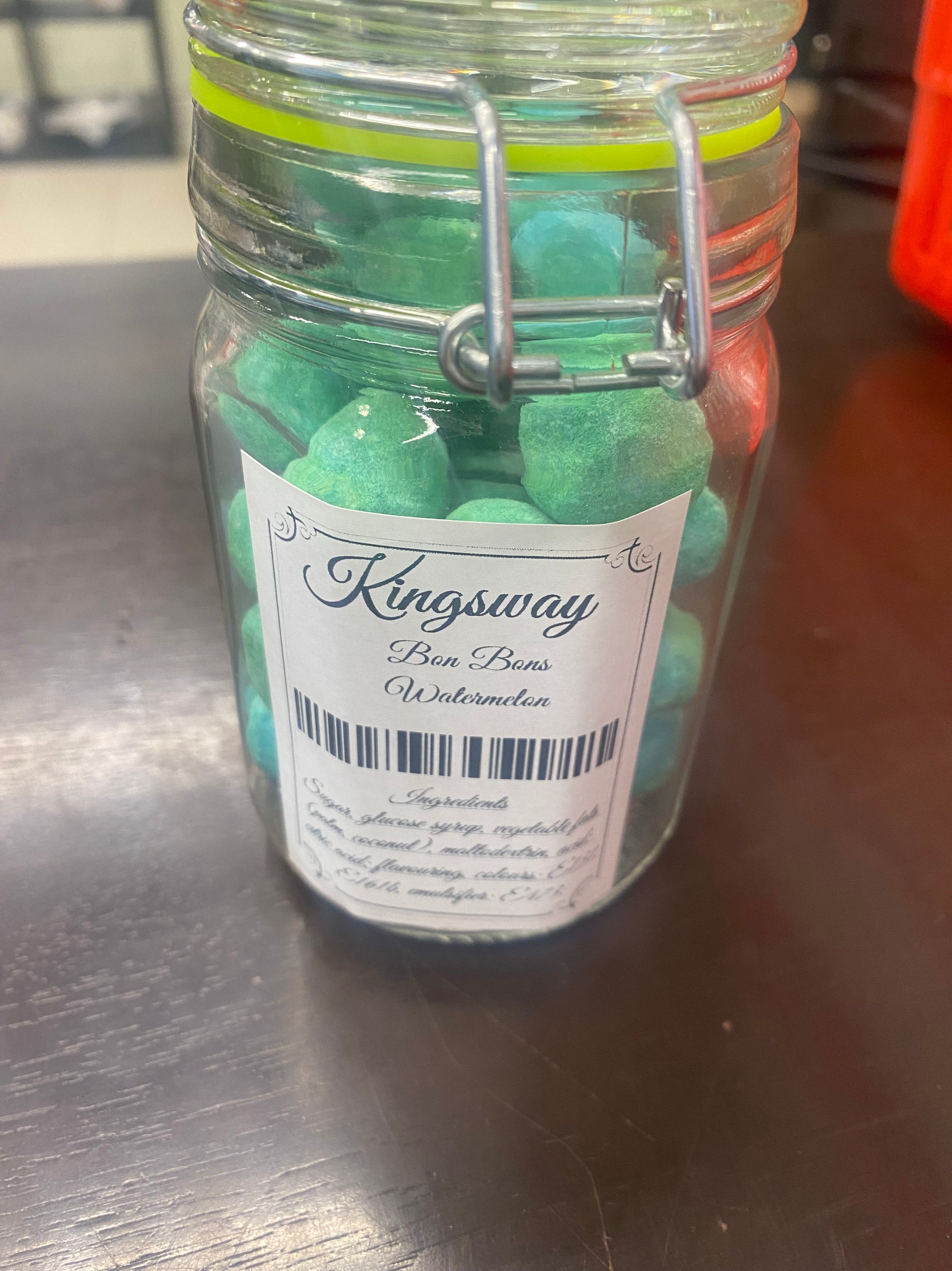 Kingsway Watermelon Bonbons per 150g with glass jar