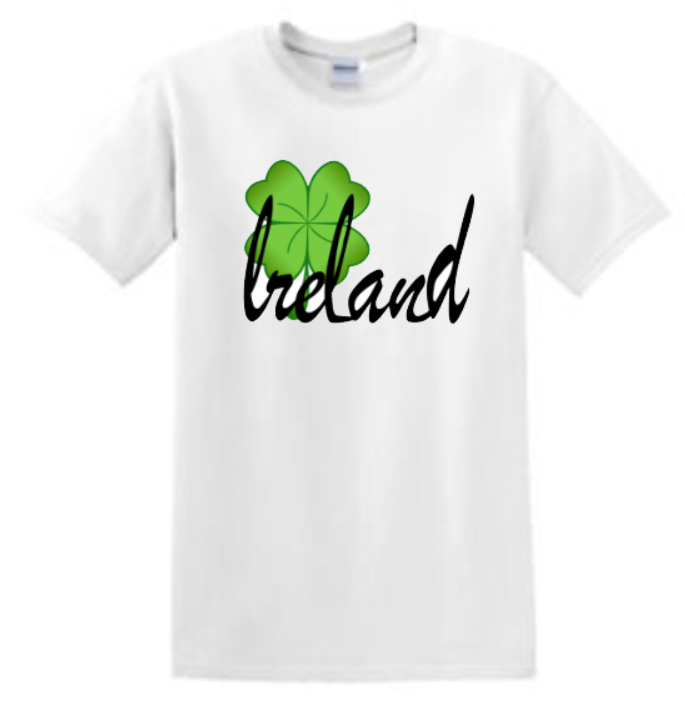 Ireland with Shamrock T-Shirt Design