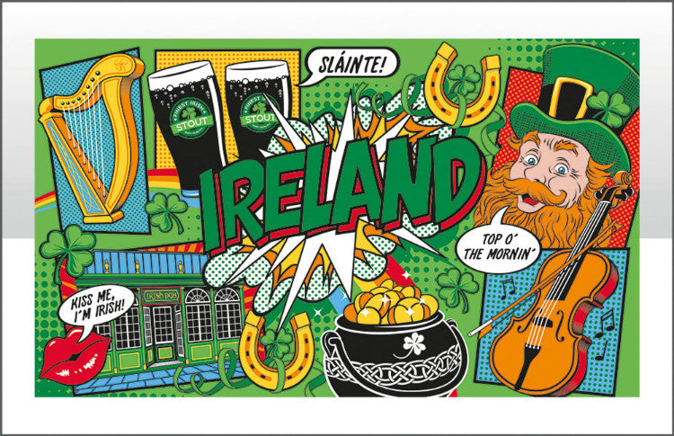 Ireland Pop Art Tea Towel