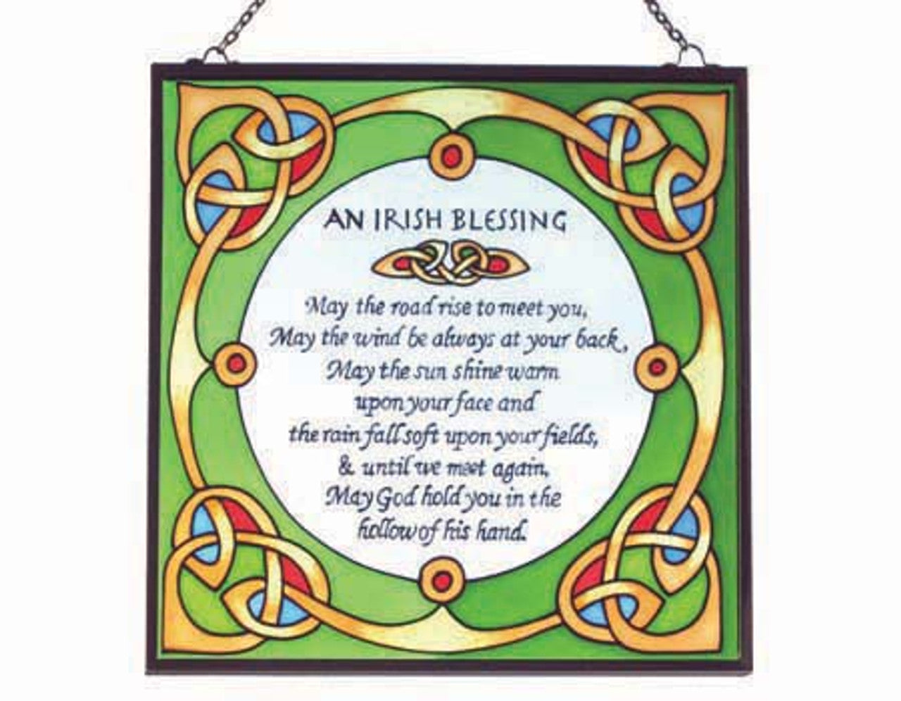 Irish Blessing Square Stained Glass Panel