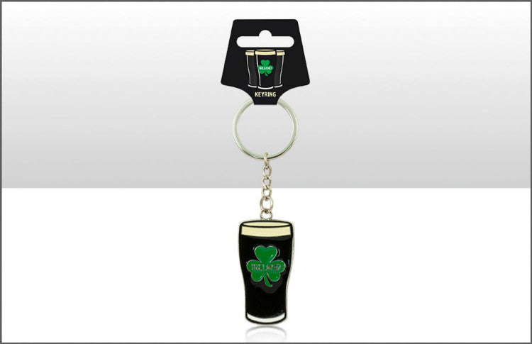 Irish Stout Metal Keyring