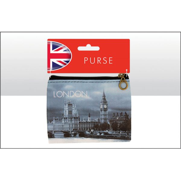 London Big Ben B-W Photo Zip Purse