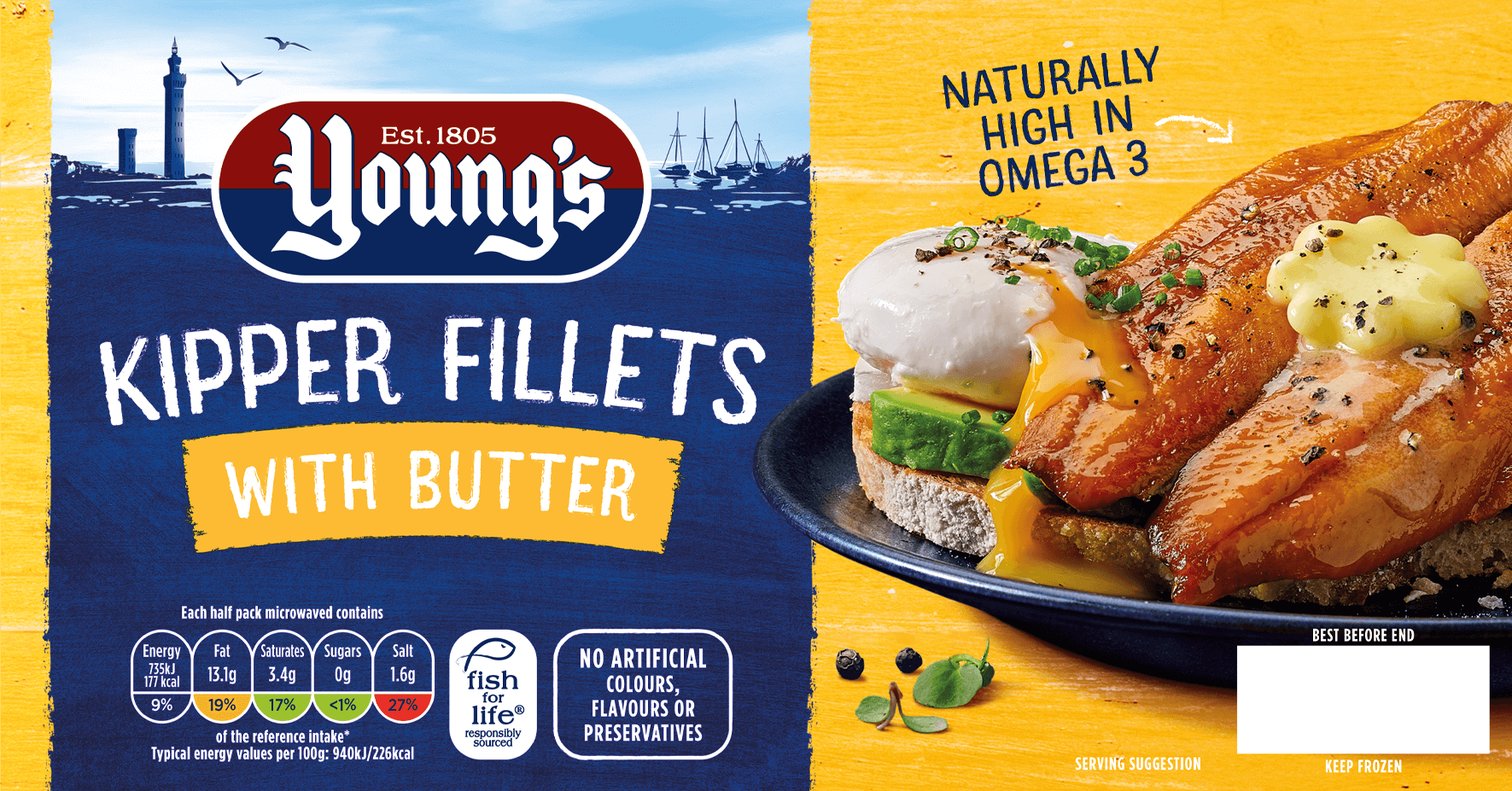 Youngs Kipper Fillets with Butter FROZEN