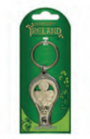 Nail Clipper Shamrock Charm Keyring