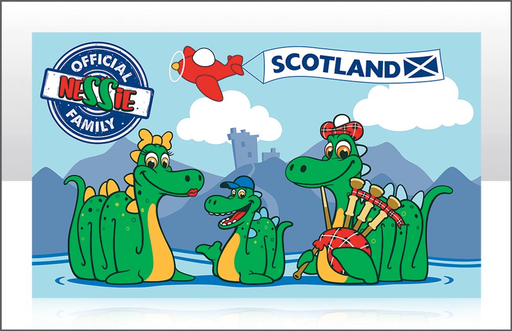 Nessie Family Tea Towel