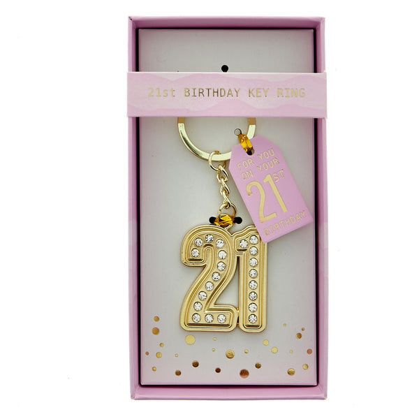 21st Birthday keyring pink - Little taste of home