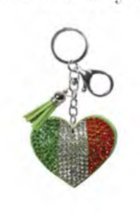 Rhinestone Heart Keyring