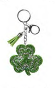 Rhinestone Shamrock Keyring