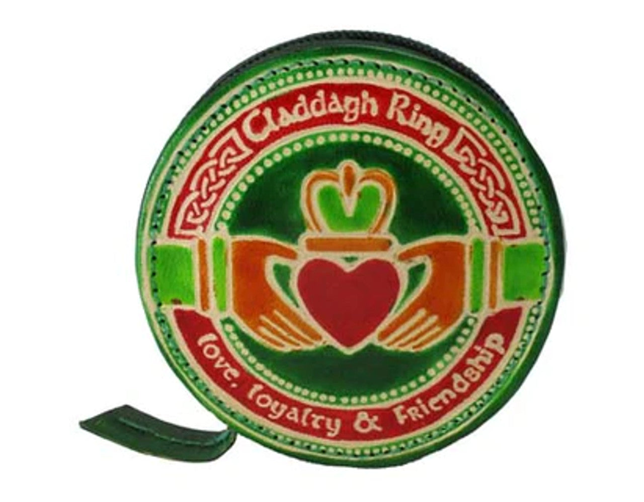 Round Leather Claddagh Coin Purse