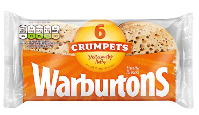 Warburtons Crumpets 6 Pack FROZEN