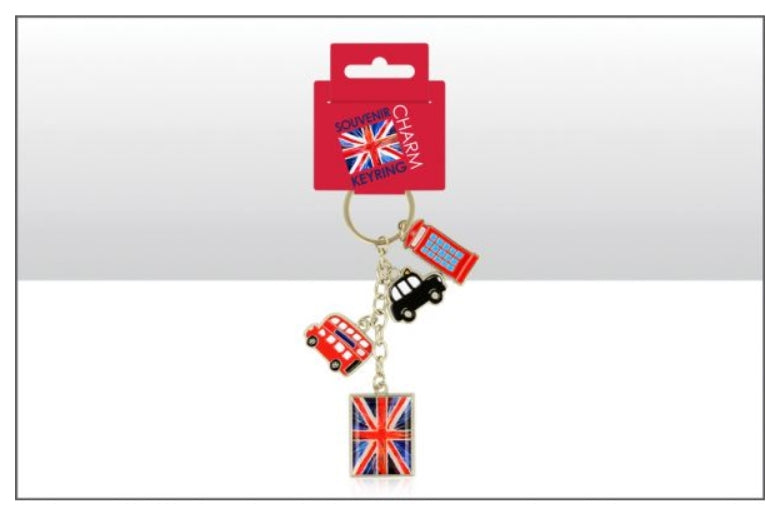 Spin Painting Union Jack Infill Metal Charm Keyring
