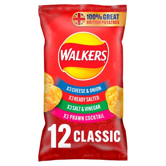 Clearance low date Walkers Classic Variety Crisps 12 pack
