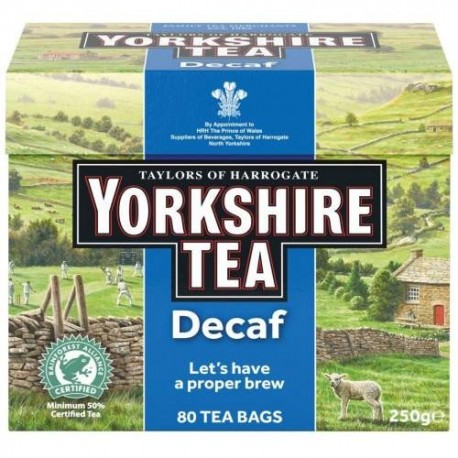 Yorkshire Decaf Tea 80tea bags  250g