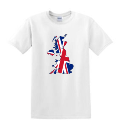 British Flag with Map T-Shirt Design