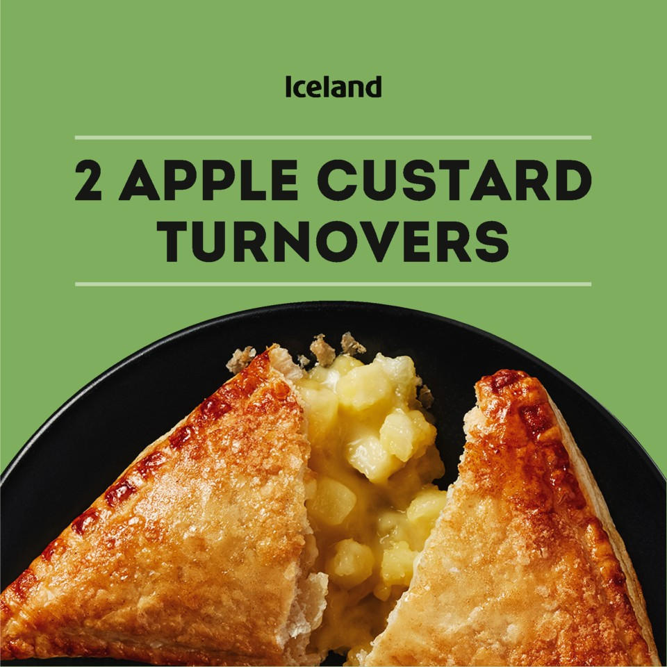 Iceland 2 Apple Custard Turnovers 186g FROZEN