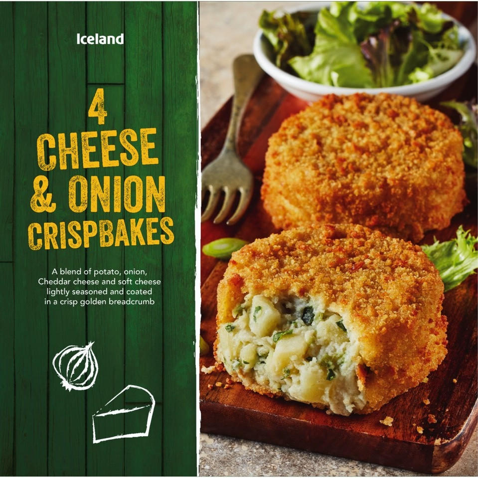 Iceland 4 Cheese and Onion Crispbakes 454g FROZEN
