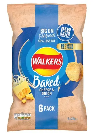 Walkers Baked Cheese & Onion 6 pack