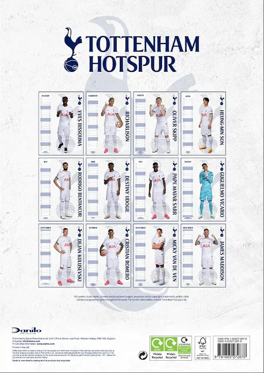 Tottenham Hotspur 2024 Calendar