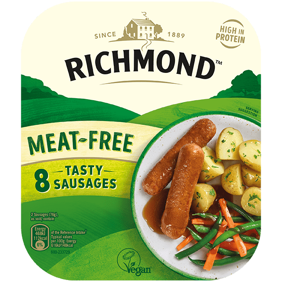 Richmond 8 Thick Vegan Meat Free Sausages 304g