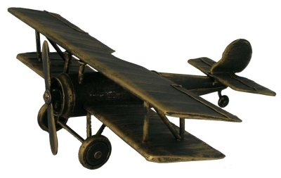 METAL ART BRONZE EFFECT BIPLANE