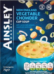 Ainsley Harriott Cupa Soup New England Veg Chowder  75g
