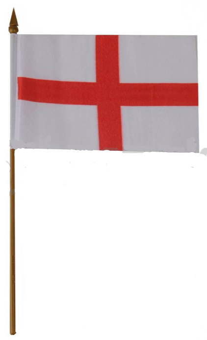 England Small Stick Flag – 4″x6″