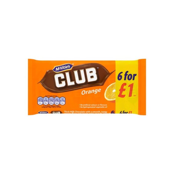 MCVITIE'S CLUB ORANGE 6 PACK