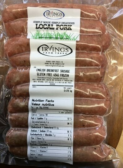 Irvings Pork Breakfast Sausage Gluten Free