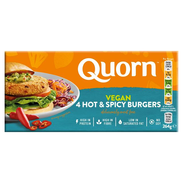 Quorn Hot & Spicy Burgers 264g