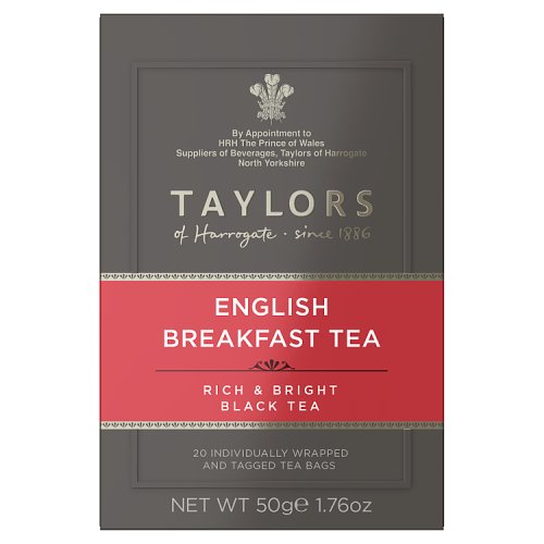 Taylors English Breakfast Tea 20 Tagged Teabags