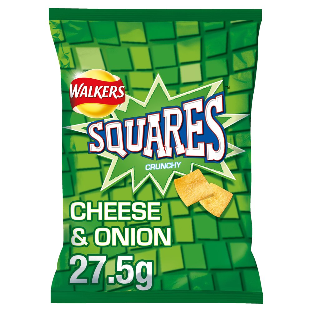 WALKERS SQUARES CHEESE AND ONION 27.5g