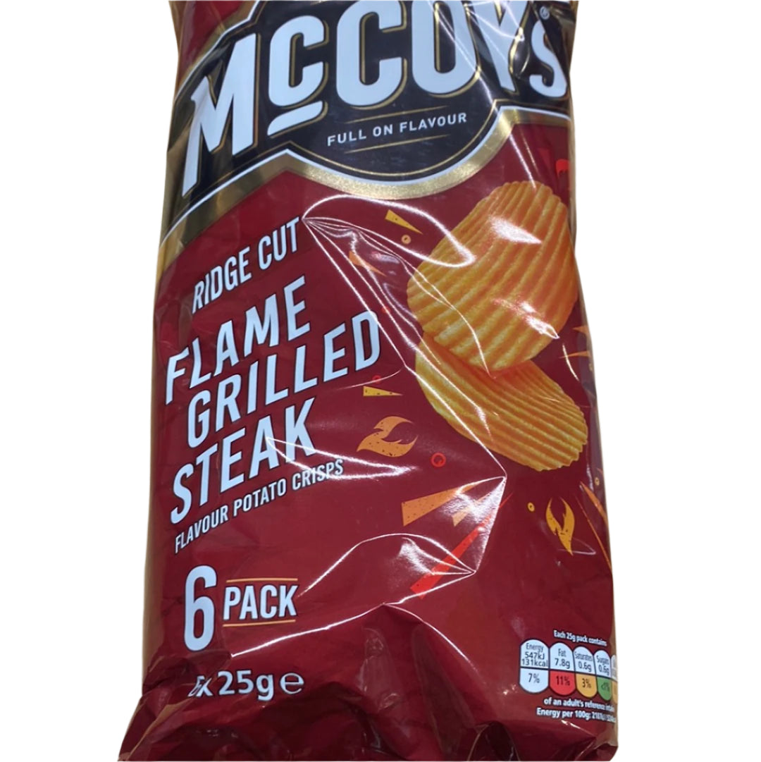 McCoys Flame Grilled Steak Crisps 6 pack