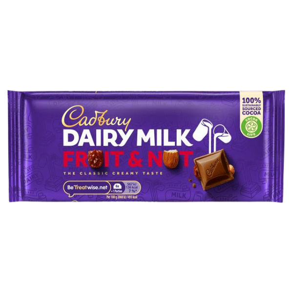 Cadburys Dairy Milk Fruit and Nut 110g