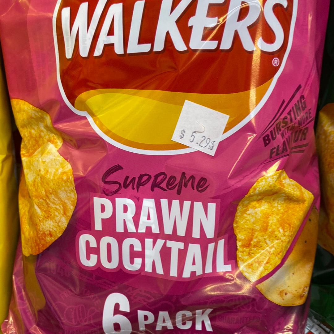 Walkers Prawn Cocktail Crisps 6 PACK