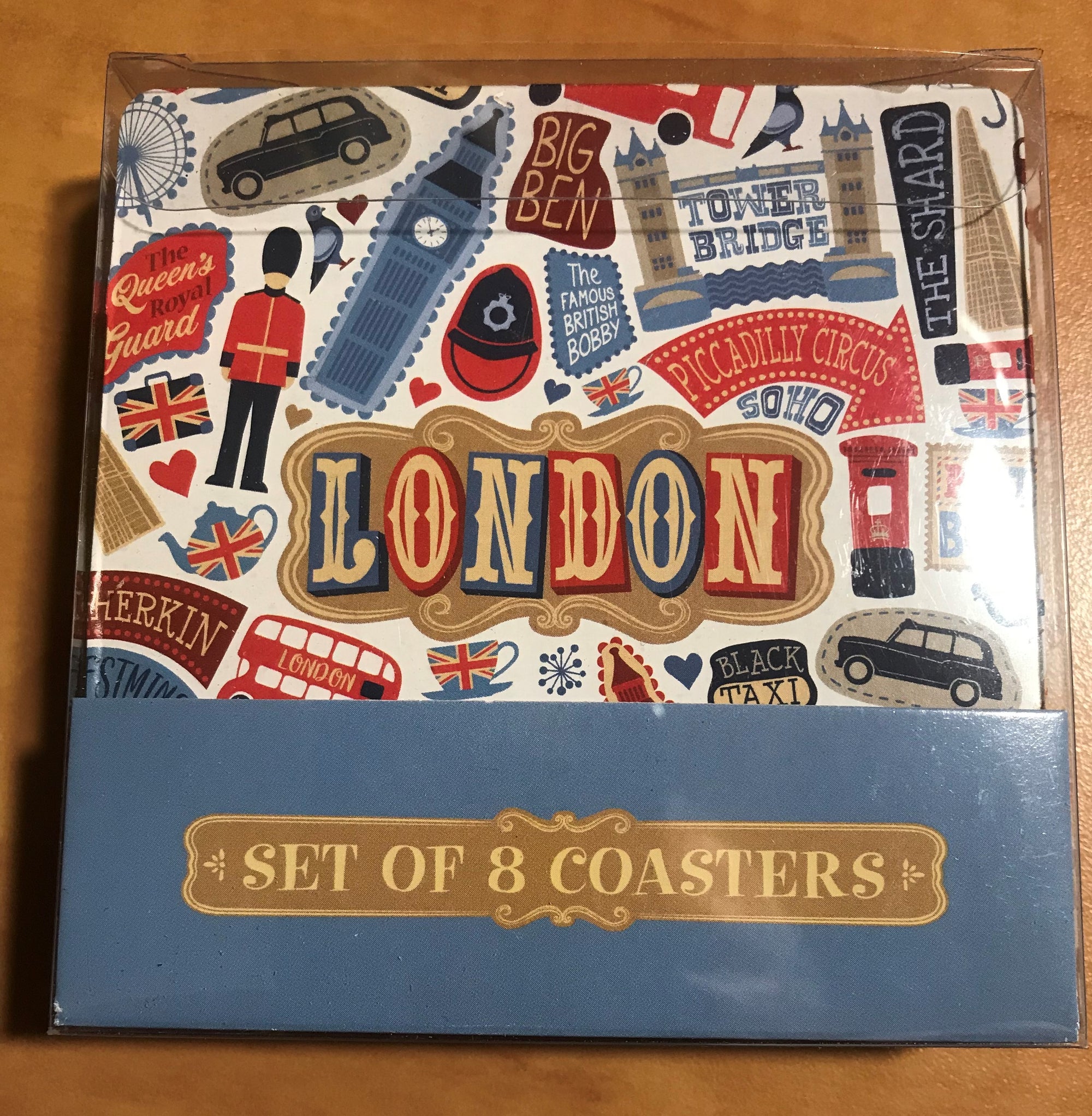 Vintage London 8pc Coaster Set