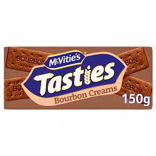 mcvities tasties bourbon creams 150g