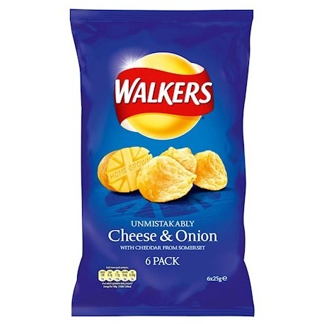 WALKERS CHEESE & ONION CRISPS - 6 PACK